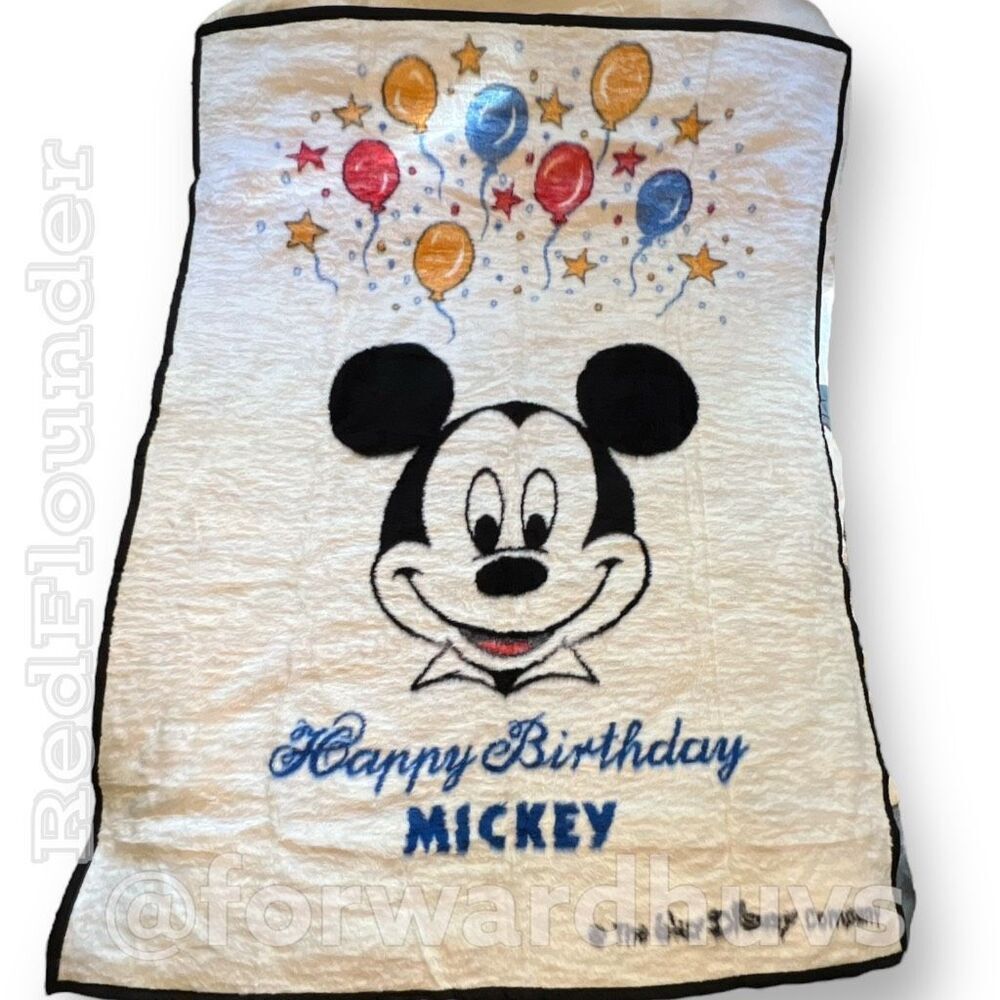 Vintage Disney Mickey Mouse 56” x 72”  Blanket - Biederlack USA